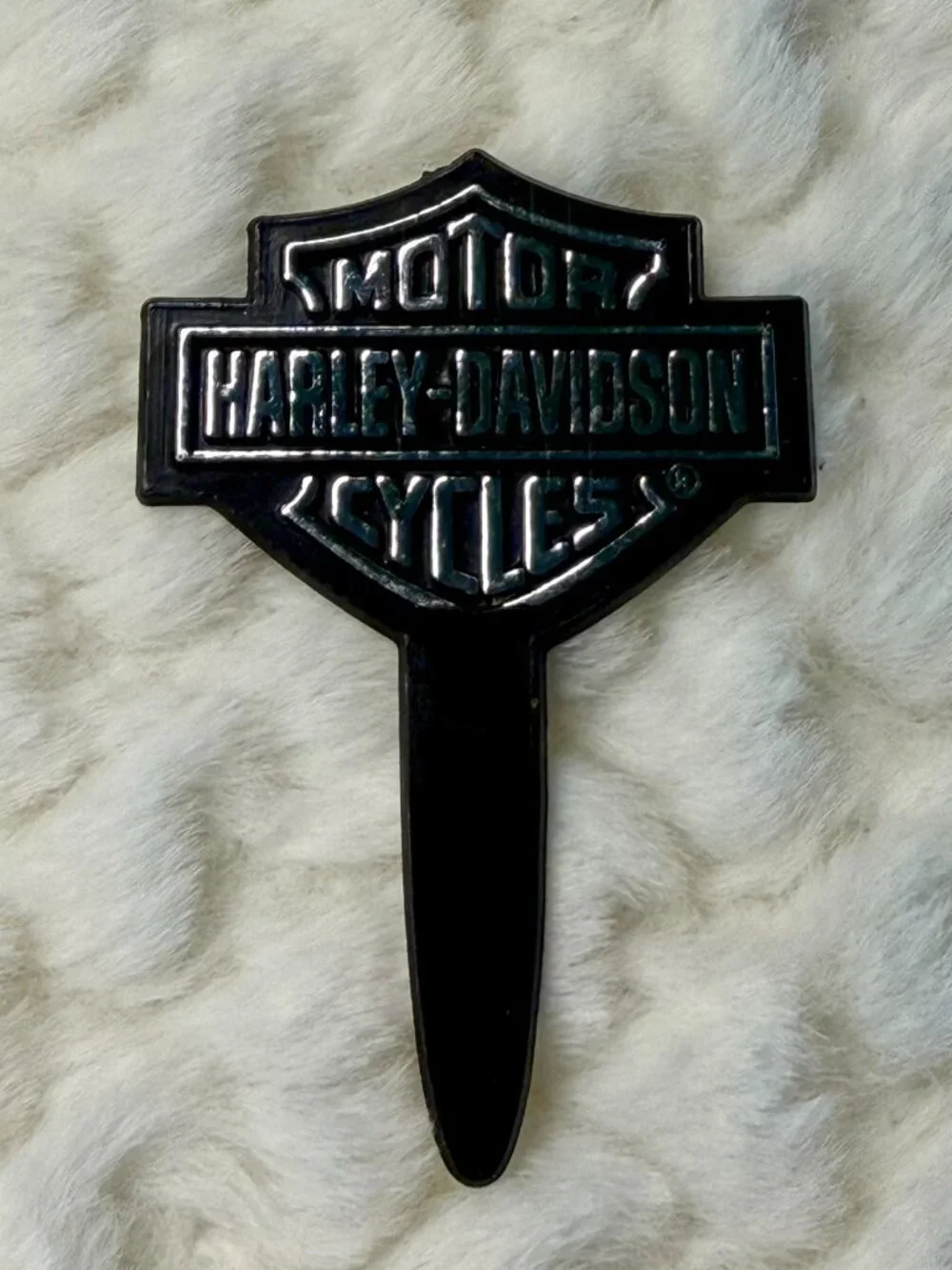 Harley Davidson Plastic Cupcake Pick- Black & Silver
